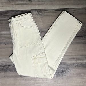 Never worn , egg white cargo pants